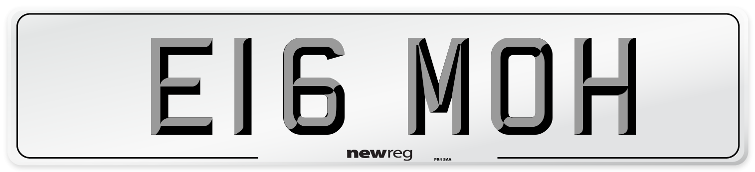 E16 MOH Number Plate from New Reg